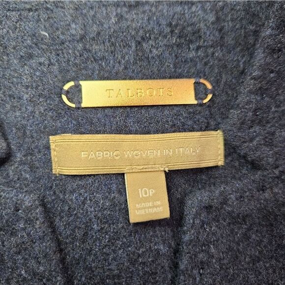 Talbots Cashmere Wool Aberdeen Blazer Jacket Satin Lined Pockets In Blue 10P - Picture 6 of 8